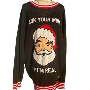 Tipsy Elves Santa “Ask Your Mom If I’m Real,”‎ Size XL, EUC